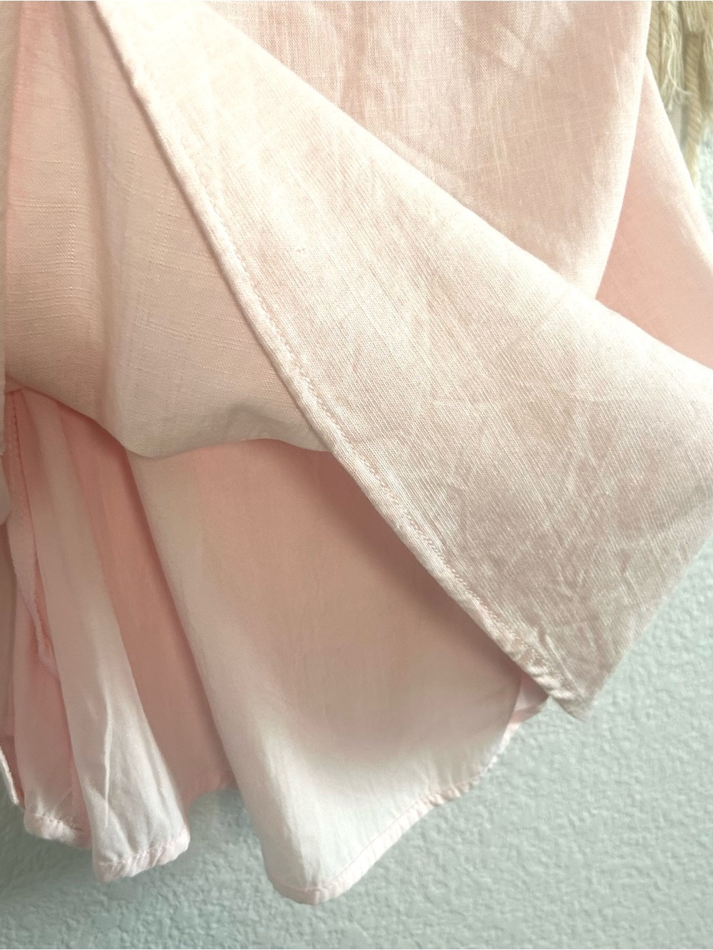 Mi Ami by Francesca’s Light Pink Twist-Front Tank Dress linen Blend - Picture 9 of 11